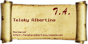 Teleky Albertina névjegykártya